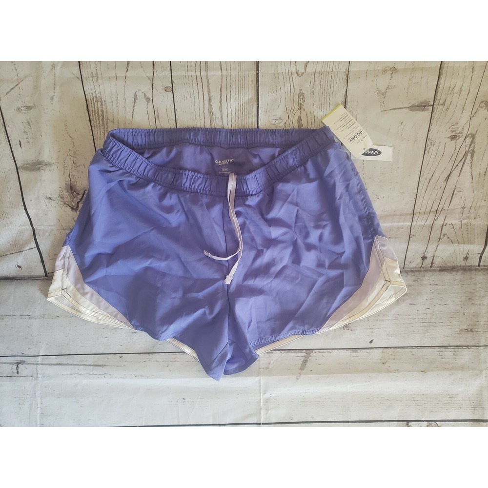 Old Navy Active Go-Dry Jogger Shorts Size Large Purple & White NWT